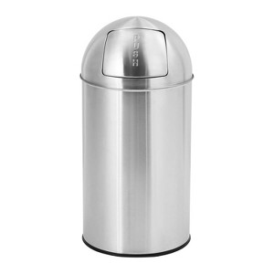 Trash Can, Dome Top Push Lid, Heavy Duty Stainless Steel Waste Bin with Removable Inner Bucket, Outdoor Trash Bin for Commercial Use - 1 of 4
