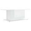 vidaXL Coffee Table High Gloss White 40.2"x21.9"x15.7" Engineered Wood - 2 of 4