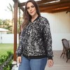 Anna-Kaci Women's Plus Size Sequin Bomber Jacket - 4 of 4