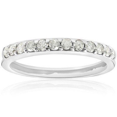 Pompeii3 1/2ct SI Diamond Wedding Ring White Gold Anniversary - Size 8
