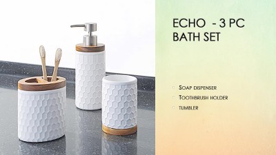 Creative Scents Polar White 3 Pcs Bathroom Set - Features: Soap Dispenser, Toothbrush  Holder, And Soap Dish : Target