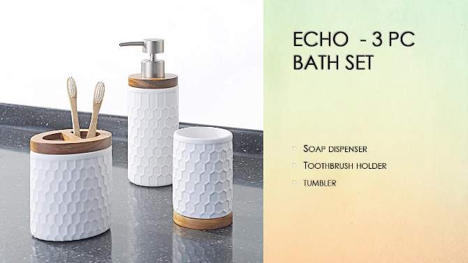 3pc Echo Bath Accessories Set White - 88 Main, 2 of 7, play video