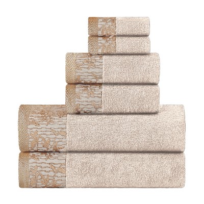 Charming Floral Accent Cotton Towel Set by Blue Nile Mills