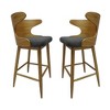 Mid-Century Rubberwood Barstools (Set of 2) with Upholstered Seat and Splayed Legs, Durable Comfort for Lounge or Bar Area - 2 of 4