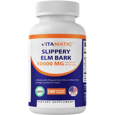 Slippery Elm Bark 10000mg - 180 Vegetarian Capsule