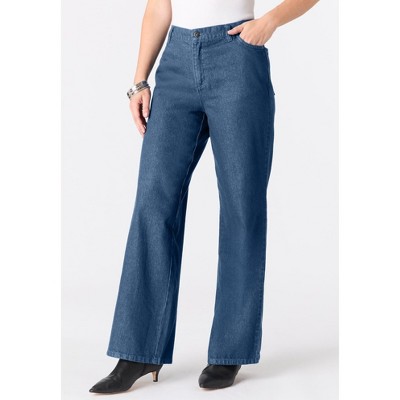 Roaman's Easy-Wear Wide Leg Jean