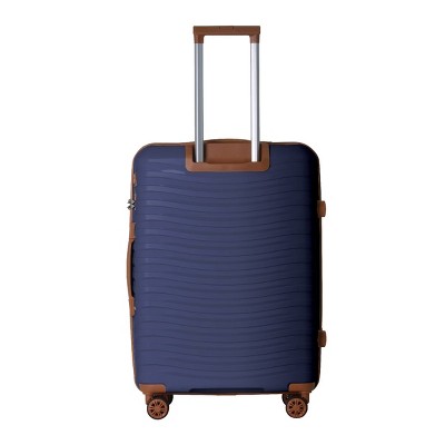 INFURNIC Bag And Luggage Sets Hard Shell Rolling Suitcase Set, 3 Piece Luggage with Wheels for Business Travel, Navy Blue, 21.46"*12.01"*30.51"