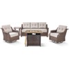 Buenhomino Patio Furniture Set with Fire Pit Table 50,000 BTU,5 Piece Wicker Outdoor Conversation Sets,Outdoor Swivel Rocker Chairs Patio Sofa - 2 of 4