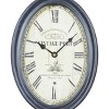 Olivia & May Set of 2 Metal Pocket Watch Style Wall Clocks Black: Vintage-Inspired, Oval, Indoor Decorative Timepiece - 4 of 4