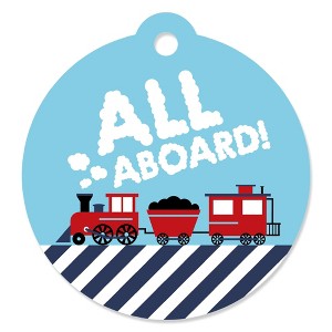 Big Dot of Happiness Railroad Party Crossing - Steam Train Birthday Party or Baby Shower Favor Gift Tags (Set of 20) - 1 of 4