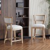 26.5" Bar Stool, Upholstered Bar Height Bar Stool with Comfort Back, Solid Rubberwood Frame - 2 of 4