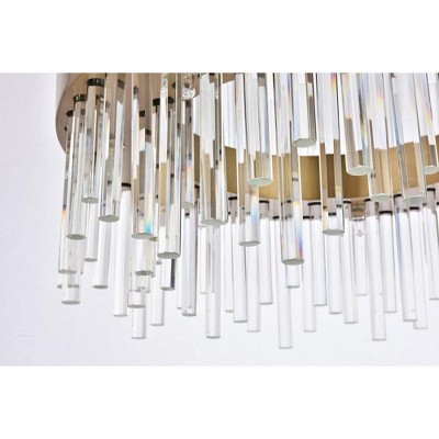 Dallas 14-Light Gold Chandelier with Clear Crystal Rods