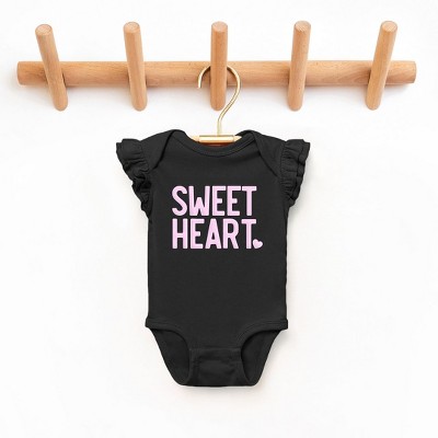 The Juniper Shop Sweetheart Puff Print Baby Flutter Sleeve Bodysuit