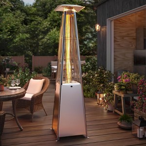 YARDGRACE Pyramid Patio Heater, 48,000 BTU Outdoor Patio Heaters for Outdoor Use, 87" Quartz Glass Tube Propane Heater - 1 of 4