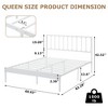 Queen Size Bed Frame Metal Platform Mattress Foundation with Headboard, Heavy Duty Steel Slat Support - 2 of 4