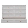YOOCOZZ Queen Size Murphy Bed with Large Bottom Storage Drawer and Classic Faux Drawers Design - 3 of 4