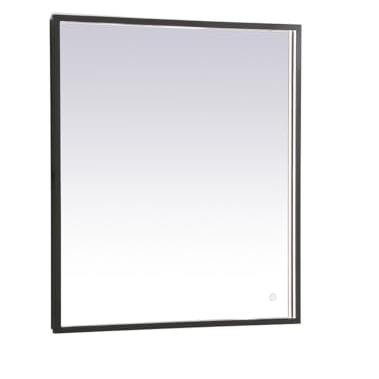 Black Aluminum Rectangular LED Bathroom Vanity Mirror