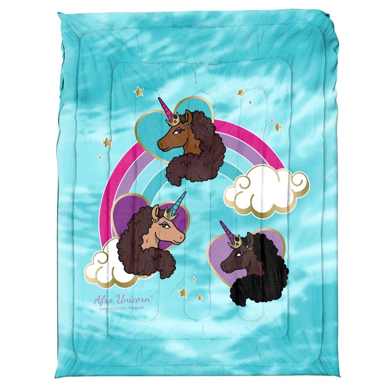 Twin Afro Unicorn Kids&#39; Comforter, 2 of 4