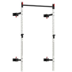 Soozier Folding Squat Rack with Pull Up Bar, Wall Mounted, 1000 Pounds Capacity Power Rack - 1 of 4