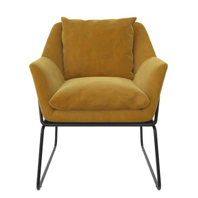 Alisa Velvet Accent Chair Mustard Yellow Room Joy Target