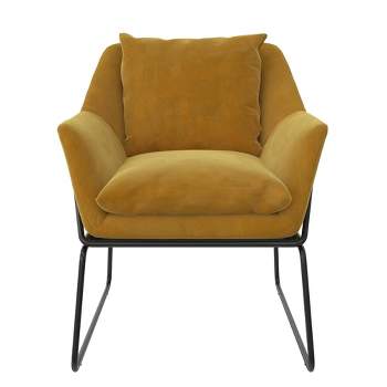 Alisa Velvet Accent Chair Mustard Yellow - Room & Joy