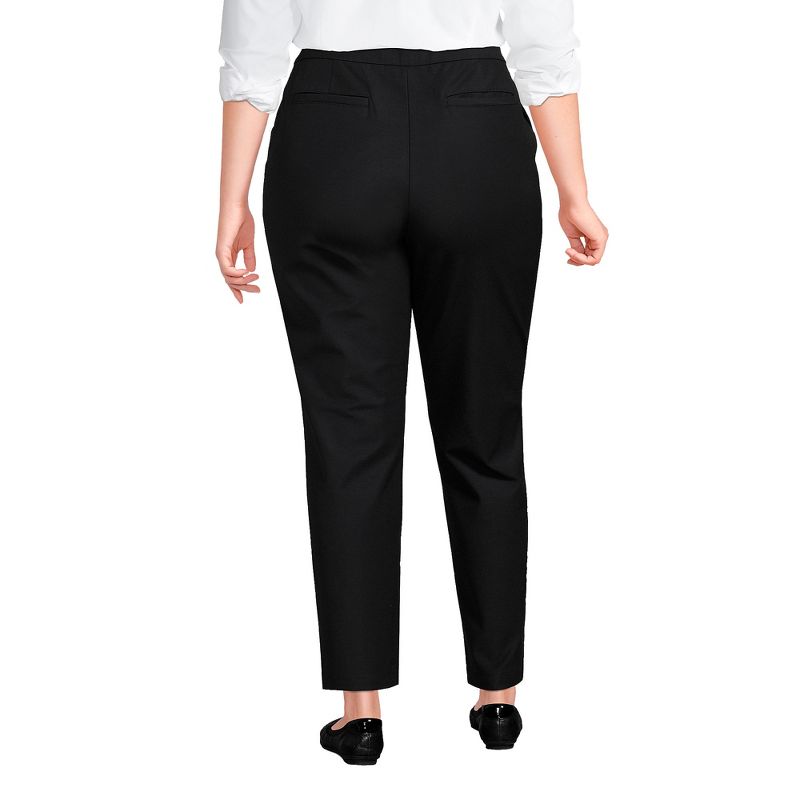 Lands' End Women's High Rise Bi Stretch Pintuck Pencil Ankle Pants, 2 of 5