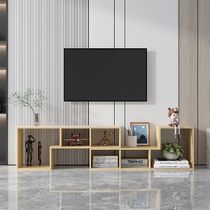 TV Stand, l Shaped Tv Stand With Open Shelves Console Table, Entertainment Center TV Console, Double L-Shaped TV Stand - 1 of 4