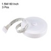 Unique Bargains Metric Inch Retractable Soft Dual Sided Measuring Tape 3 Pcs - 2 of 4