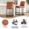 FURNIinspire Accent Chairs, Bar Stools Upholstered Counter Height Chairs Barstools for Kitchen Island, Black, 17.5"*15.4"*35" - 4 of 4