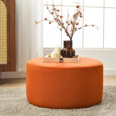 KINWELL Round Upholstered Pouf Ottoman Footrest