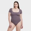Women's Luxe Stretch Square Neck Thong Bodysuit - Auden™ - 4 of 4