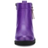 BLISSFUL STEP Women's Side Zip Round Toe Chunky Heel Ankle Booties - 3 of 4