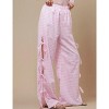 Women Everyday Checked Elastic Waist Side Strape Bowtie Casual Loungewear Pants IRIS FASHION - 2 of 4