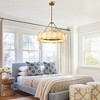 CityFurn 24" LED Drum Chandelier Alabaster Pendant Lights - 3 of 4