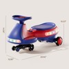 12V Electric Wiggle Ride-On Car with Pedals, Dual Motor Swing Toy with Rechargeable Battery, Bluetooth, Anti-Rollover & Flashing Wheels for Ages 3+ - 4 of 4