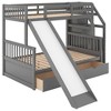 PAGED Twin over Twin Bunk Bed Modern Simple Pine Triple Bed Frame with Trundle and Storage Stairs for Bedroom - 4 of 4