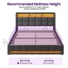 Greenstell Upholstered Lift Storage Bed with LED Lights & Charging Station, Modern Platform Bed, Heavy Duty Wooden Slats - 4 of 4