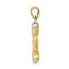 Black Bow Jewelry 14k Yellow Gold and White Rhodium 3D Hollow Mermaid Pendant - 2 of 4