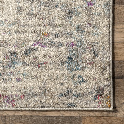 Multicolor Abstract Synthetic Rectangular Area Rug, 3' x 5'