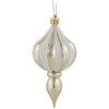 Northlight 8-Count Champagne Shatterproof Finial Christmas Ornaments, 4.75" - 4 of 4