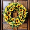 Sunflower Wreath for Front Door or Home, 20 Inches| OrnamentallyYou - 2 of 4