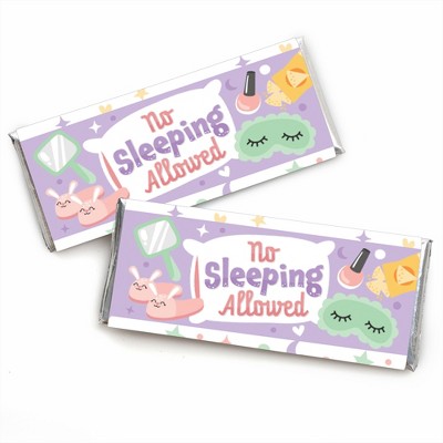 Big Dot of Happiness Pajama Slumber Party - Candy Bar Wrapper Girls Sleepover Birthday Party Favors - Set of 24