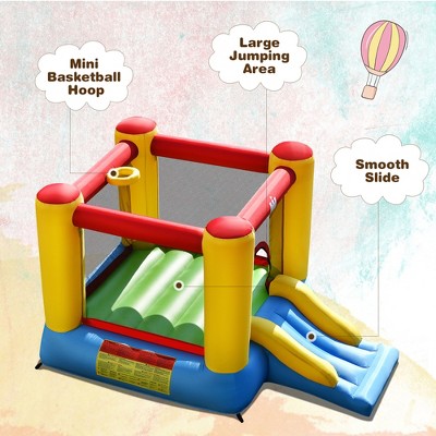 Colorful Inflatable Bouncer House with Slide and Blower