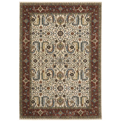 Oriental Weavers Aberdeen 144D1 Ivory/ Red Indoor Area Rug - 2' x 3'