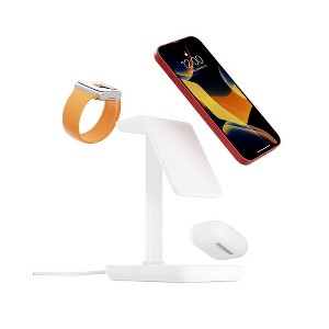 Twelve South HiRise 3-in-1 Magnetic Charging Station for MagSafe iPhones, AirPods and Apple Watch 5 ft USB-C Cable White - 1 of 4