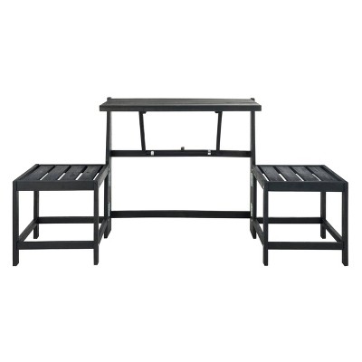 Belamy 3pc Transformer Bench - Dark Slate Gray - Safavieh