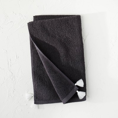 Black Tassel Hand Towel Black - Opalhouse™ designed with Jungalow™