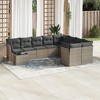 vidaXL Patio Sofa Set with Cushions Outdoor Furniture 10 Piece Poly Rattan - Gray - 2 of 4