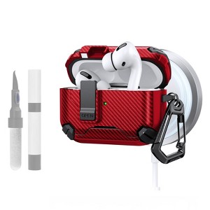 HTUTWOO AirPods Pro 2nd/1st Generation Case Cover with Magnetic Automatic Lock, Phone Stand and Cleaning Kit Compatible with Magsafe - 1 of 4