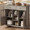 Kitchen Island with Storage, 41'' Storage Island with Drawer, Open Shelf and Door Cabinet, Rolling Cart - 2 of 4